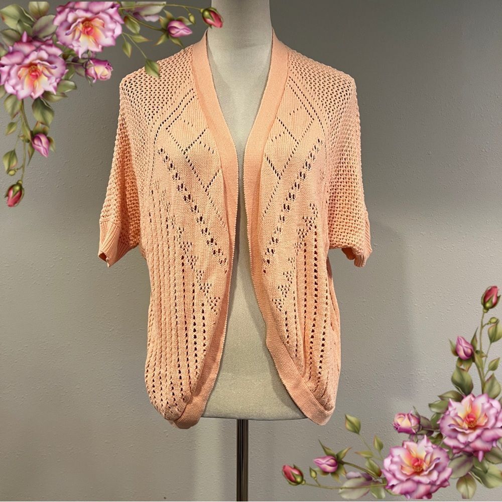 Canyon River Blues‎ Peach Open-Knit open Cardigan